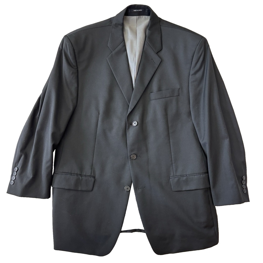 mens black Calvin Klein blazer jacket sport suit coat all‎ season wool 44 S